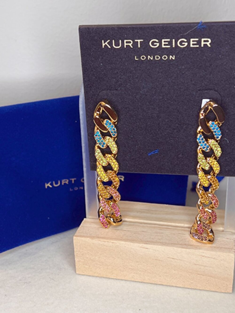 KURT GEIGER LONDON | Women's Rainbow Linear Link Earrings | NWT